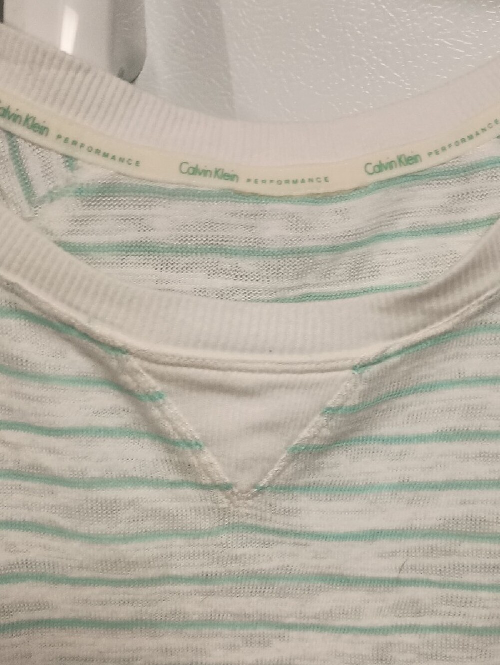 Calvin Klein Performance Mint Green Striped Long Sleeve Tee. Women's Size Xl - Picture 2 of 4